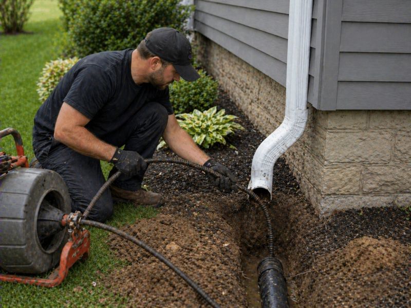 Downspout Snaking in Richmond, VA